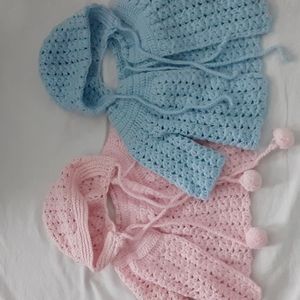 Handmade baby sweater and hat